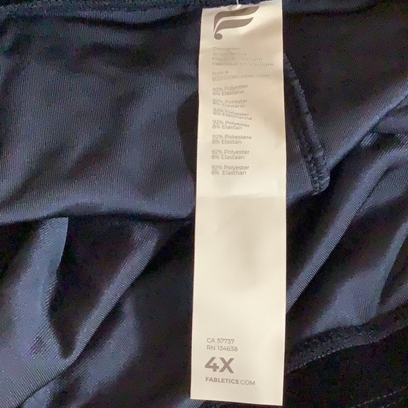 FABLETICS Size 4X Velour Biker Shorts Navy Blue Mid Rise Mid Thigh Active Lounge - Picture 8 of 8